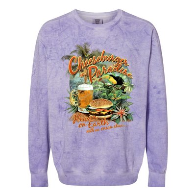 Cheeseburger In ParadiseHeaven On Earth Colorblast Crewneck Sweatshirt