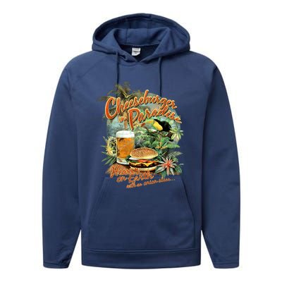 Cheeseburger In ParadiseHeaven On Earth Performance Fleece Hoodie