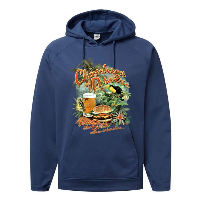 Cheeseburger In ParadiseHeaven On Earth Performance Fleece Hoodie