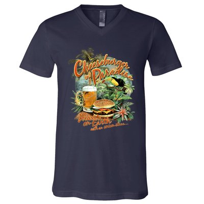 Cheeseburger In ParadiseHeaven On Earth V-Neck T-Shirt