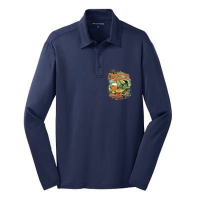 Cheeseburger In ParadiseHeaven On Earth Silk Touch Performance Long Sleeve Polo