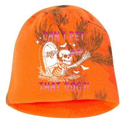 Can I Pet That Dog Skeleton Halloween Kati - Camo Knit Beanie