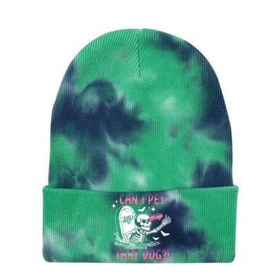 Can I Pet That Dog Skeleton Halloween Tie Dye 12in Knit Beanie