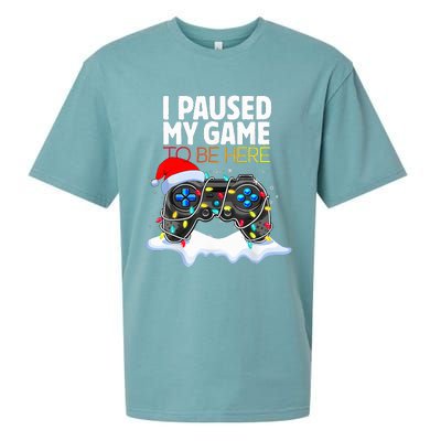 Christmas I Paused My Game To Be Here Funny Gamer  Sueded Cloud Jersey T-Shirt