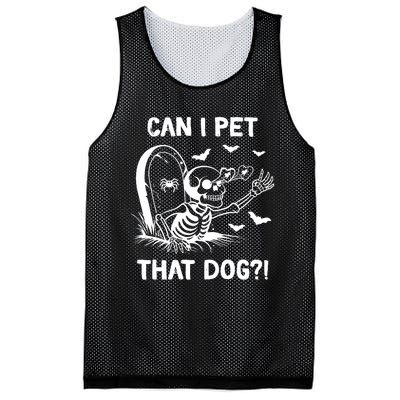 Can I Pet That Dog Halloween Skeleton Mesh Reversible Basketball Jersey Tank