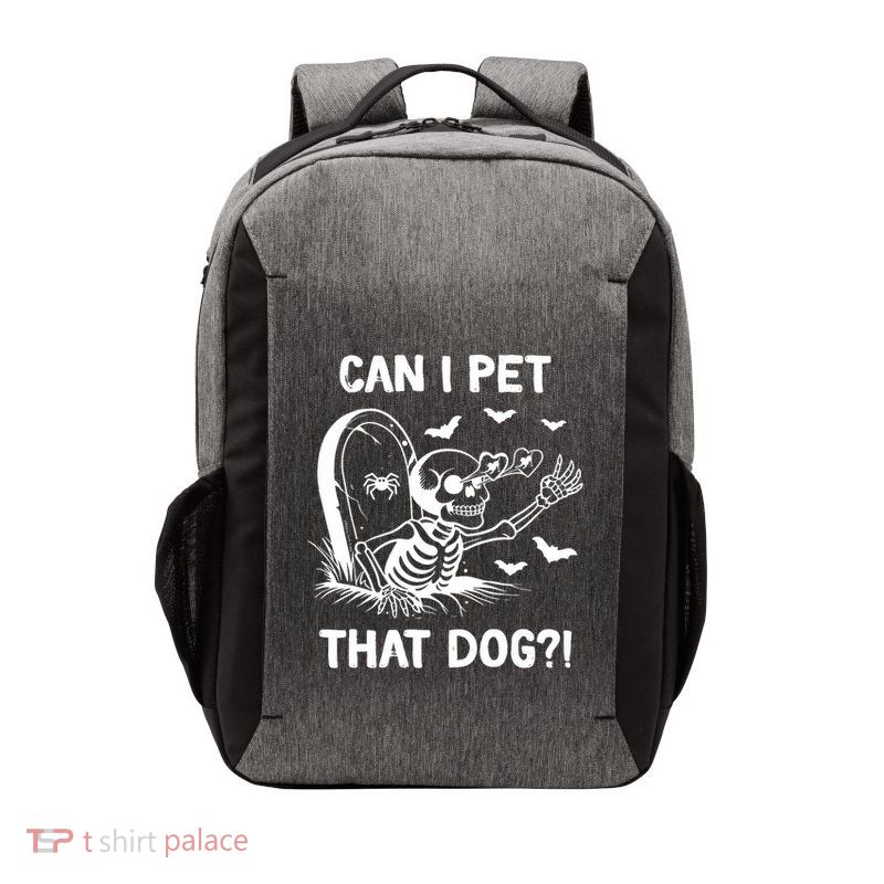 Can I Pet That Dog Halloween Skeleton Vector Backpack