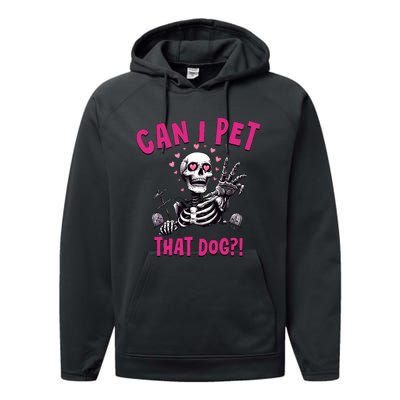 Can I Pet That Dog Skeleton Performance Fleece Hoodie