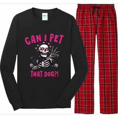 Can I Pet That Dog Skeleton Long Sleeve Pajama Set