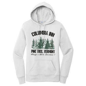 Columbia Inn Pine Tree Vermont Americas Snow Playground A White Women's Pullover Hoodie