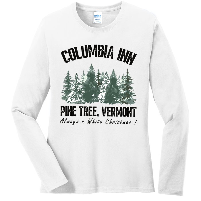 Columbia Inn Pine Tree Vermont Americas Snow Playground A White Ladies Long Sleeve Shirt