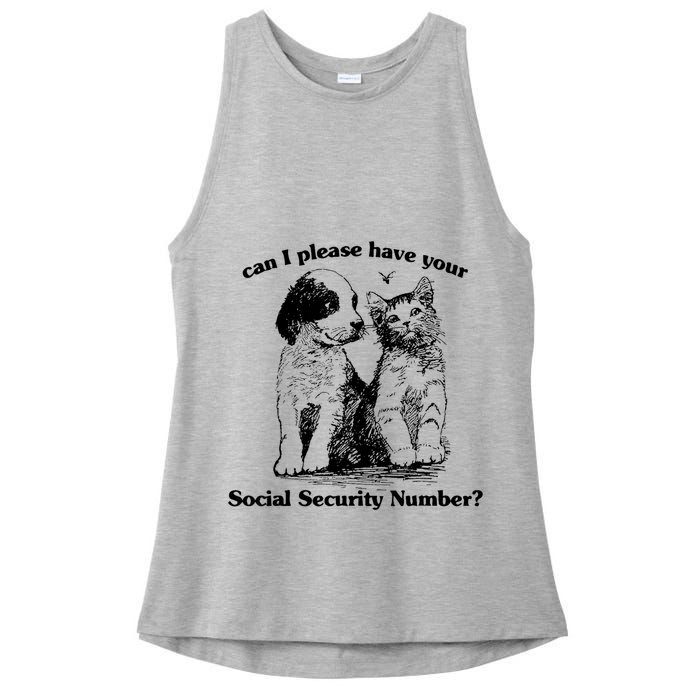 Can I Please Have Your Social Security Number Ladies PosiCharge Tri-Blend Wicking Tank