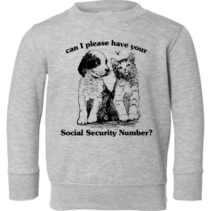 Can I Please Have Your Social Security Number Toddler Sweatshirt