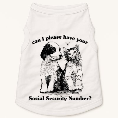 Can I Please Have Your Social Security Number Doggie Tank