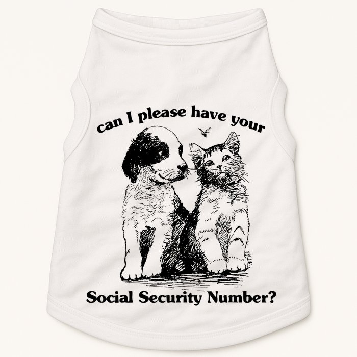 Can I Please Have Your Social Security Number Doggie Tank