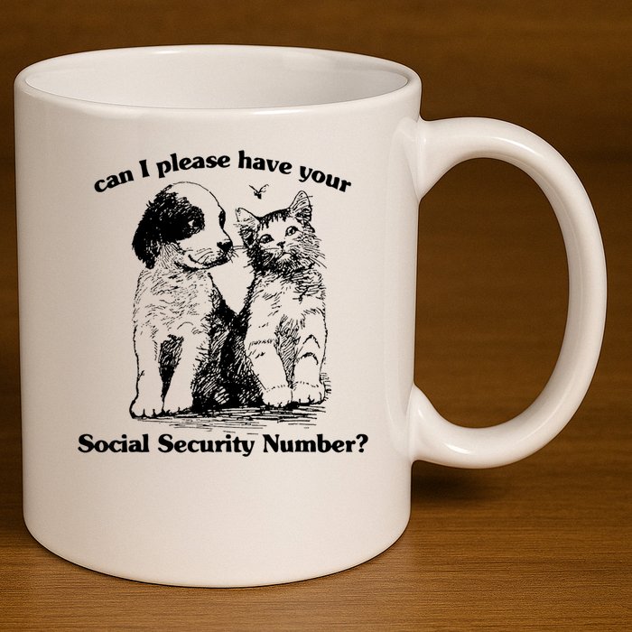 Can I Please Have Your Social Security Number 11oz C Handle Ceramic Mug