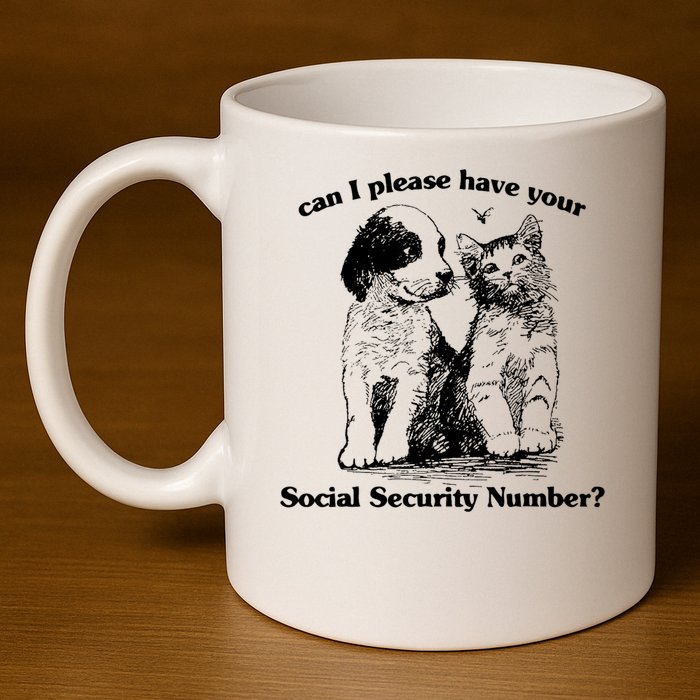 Can I Please Have Your Social Security Number 11oz C Handle Ceramic Mug