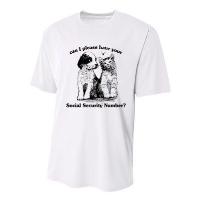 Can I Please Have Your Social Security Number Youth Performance Sprint T-Shirt
