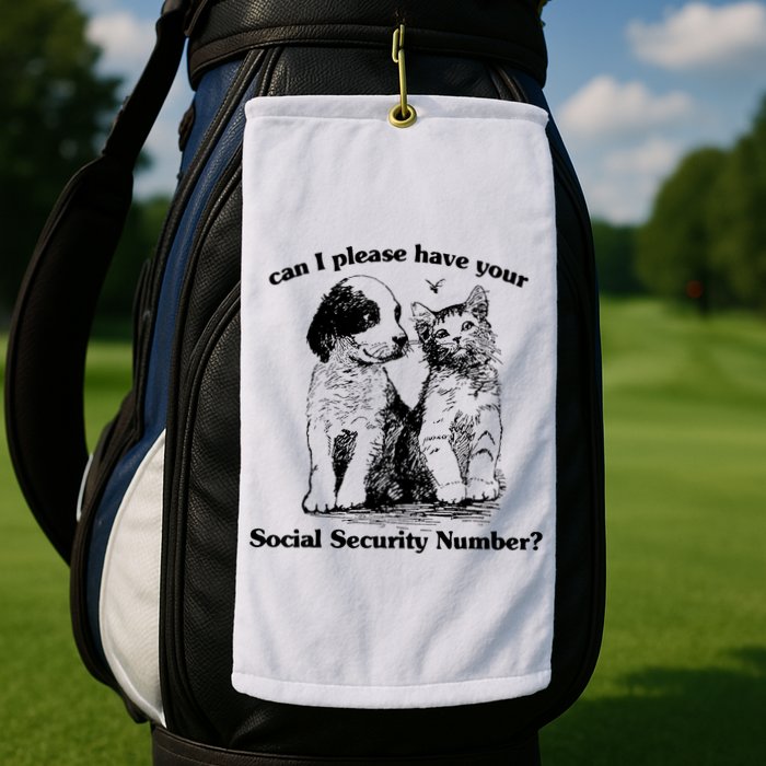 Can I Please Have Your Social Security Number Golf Towel