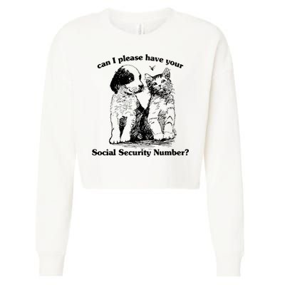 Can I Please Have Your Social Security Number Cropped Pullover Crew