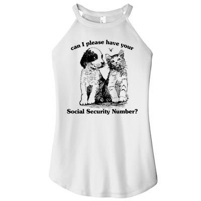 Can I Please Have Your Social Security Number Women's Perfect Tri Rocker Tank