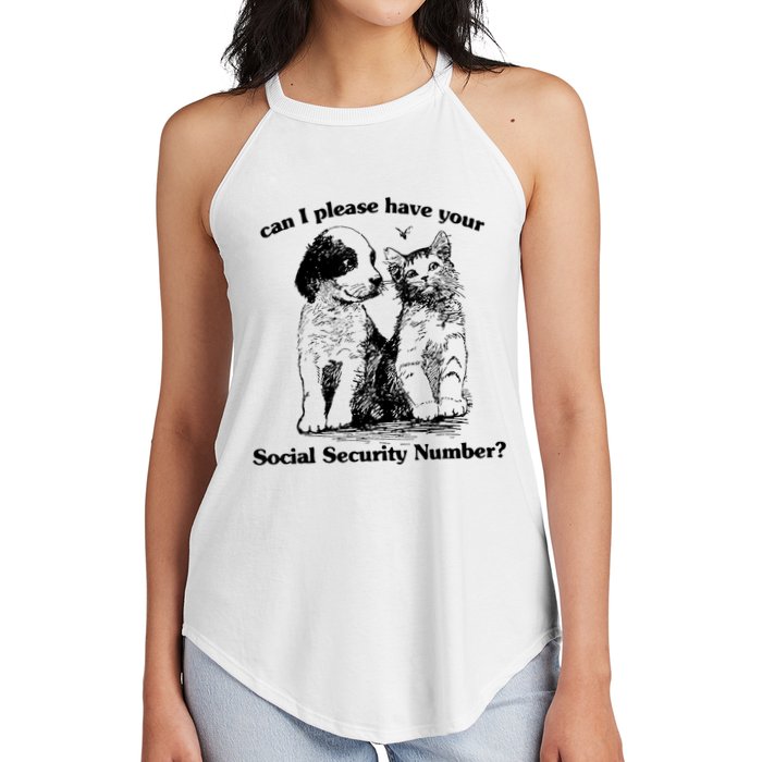 Can I Please Have Your Social Security Number Women's Perfect Tri Rocker Tank