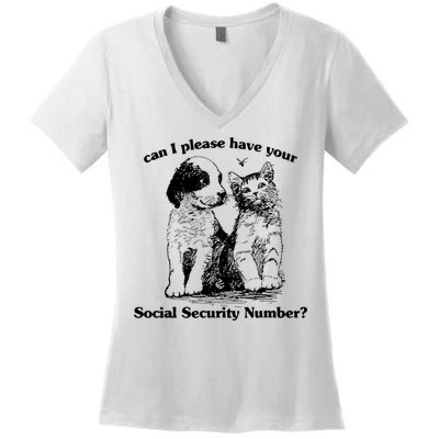 Can I Please Have Your Social Security Number Women's V-Neck T-Shirt