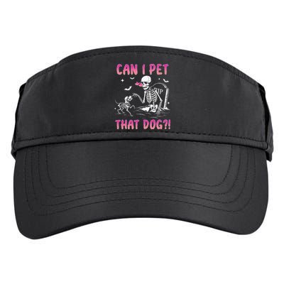 Can I Pet That Dog Skeleton Dog Lover Halloween Adult Drive Performance Visor