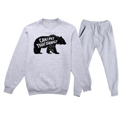 Can I Pet That Dog Funny Dawg Meme Funny Dog Premium Crewneck Sweatsuit Set