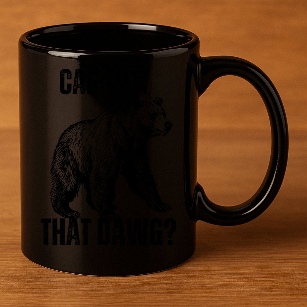 Can I Pet That Dog Bear Meme Funny Dog 11oz C Handle Ceramic Mug