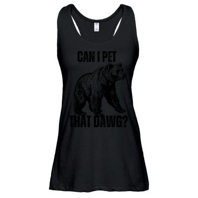 Can I Pet That Dog Bear Meme Funny Dog Ladies Essential Flowy Tank