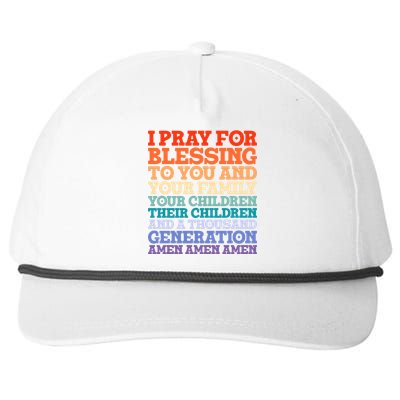 Christian I Pray For Blessings To You And Your Family A Gift Snapback Five-Panel Rope Hat