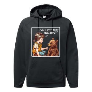 Can I Pet That Dawg! Pet Dog Meme Performance Fleece Hoodie