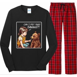 Can I Pet That Dawg! Pet Dog Meme Long Sleeve Pajama Set