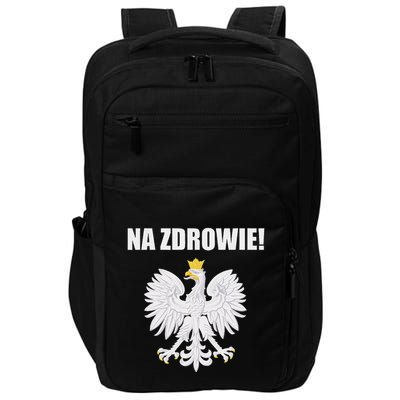 Cheers In Polish Coat Of Arms Souvenir Funny Na Zdrowie Impact Tech Backpack