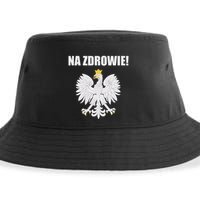 Cheers In Polish Coat Of Arms Souvenir Funny Na Zdrowie Sustainable Bucket Hat
