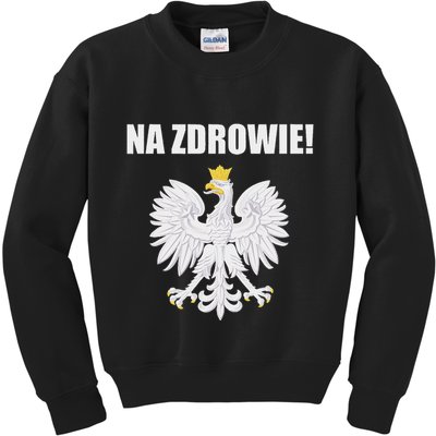 Cheers In Polish Coat Of Arms Souvenir Funny Na Zdrowie Kids Sweatshirt