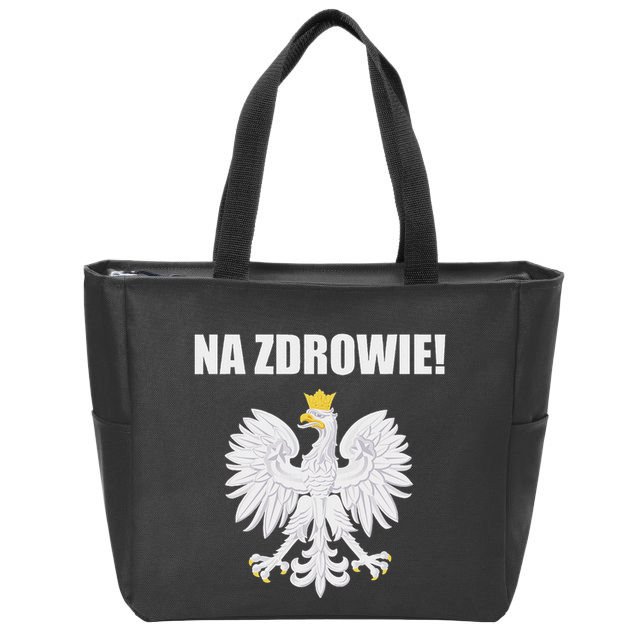 Cheers In Polish Coat Of Arms Souvenir Funny Na Zdrowie Zip Tote Bag