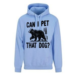 Can I Pet That Dog Funny Hiking Camping Bear Forest Lover Unisex Surf Hoodie