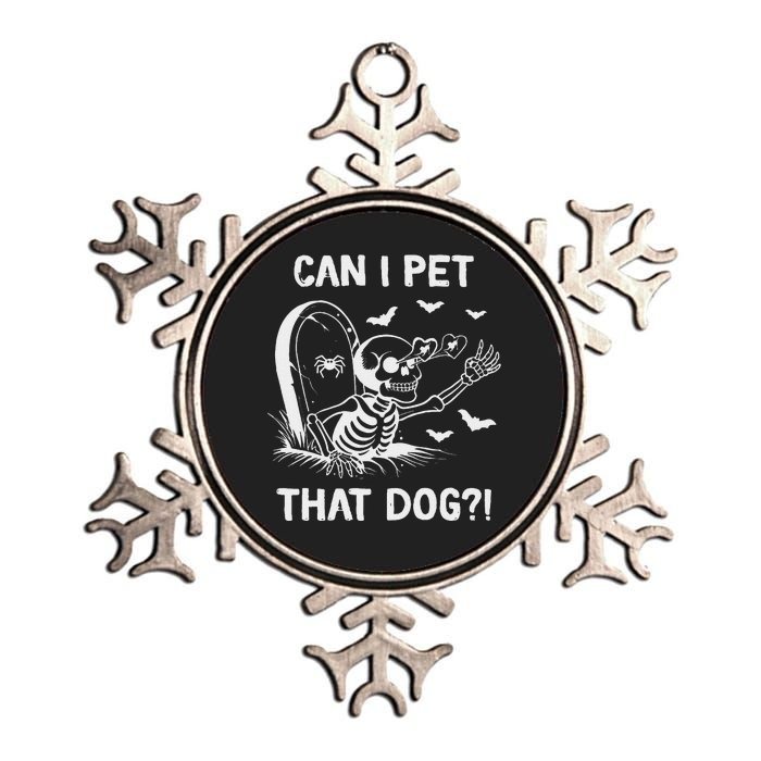 Can I Pet That Dog Halloween Skeleton Metallic Star Ornament