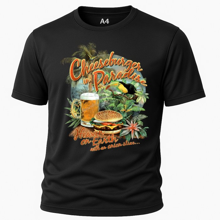 Cheeseburger In Paradise Heaven On Earth Funny Gift Cooling Performance Crew T-Shirt