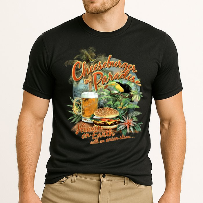 Cheeseburger In Paradise Heaven On Earth Funny Gift Cooling Performance Crew T-Shirt