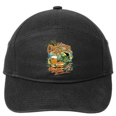 Cheeseburger In Paradise Heaven On Earth Funny Gift 7-Panel Snapback Hat