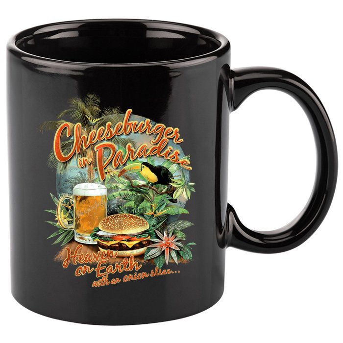 Cheeseburger In Paradise Heaven On Earth Funny Gift 11oz C Handle Ceramic Mug