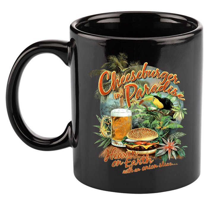 Cheeseburger In Paradise Heaven On Earth Funny Gift 11oz C Handle Ceramic Mug