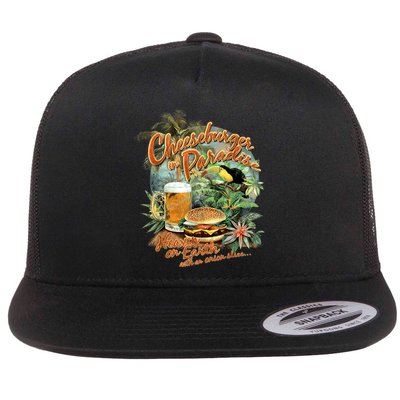 Cheeseburger In Paradise Heaven On Earth Funny Gift Flatbill Hat