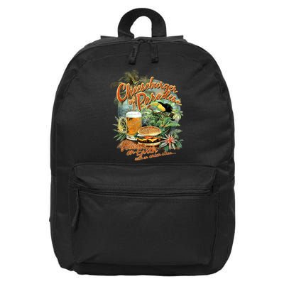 Cheeseburger In Paradise Heaven On Earth Funny Gift 16 in Basic Backpack