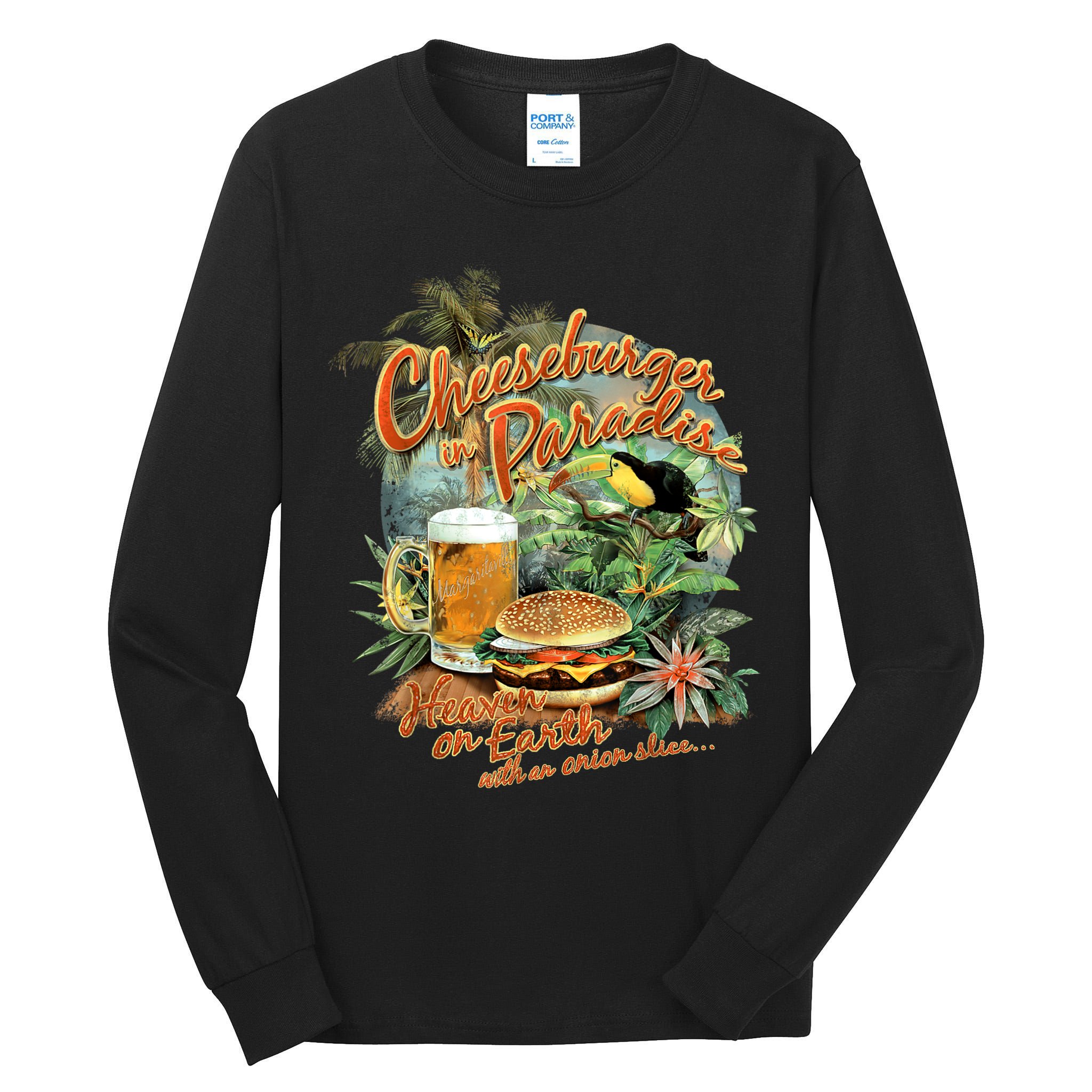 Cheeseburger In Paradise Heaven On Earth Funny Gift Tall Long Sleeve T-Shirt