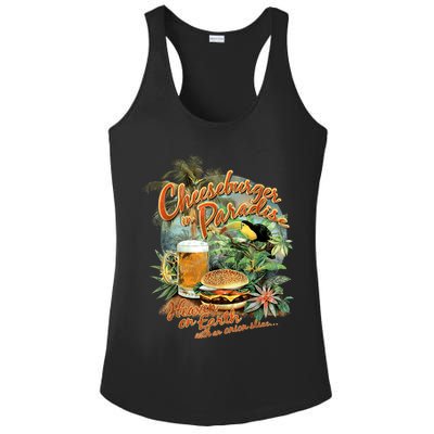 Cheeseburger In Paradise Heaven On Earth Funny Gift Ladies PosiCharge Competitor Racerback Tank