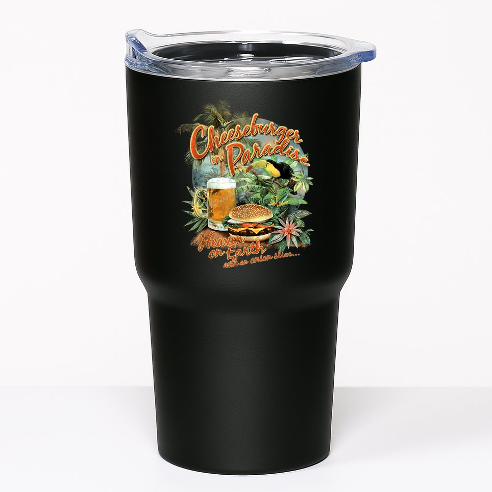 Cheeseburger In Paradise Heaven On Earth Funny Gift Tumbler