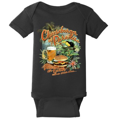 Cheeseburger In Paradise Heaven On Earth Funny Gift Baby Bodysuit